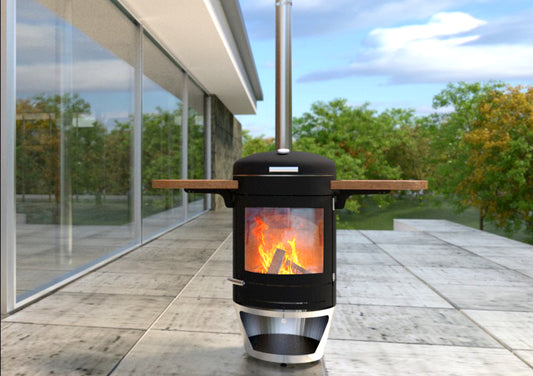 Hestia 500 Heat & Grill outdoor wood-burner and barbecue from Hestia Concepts