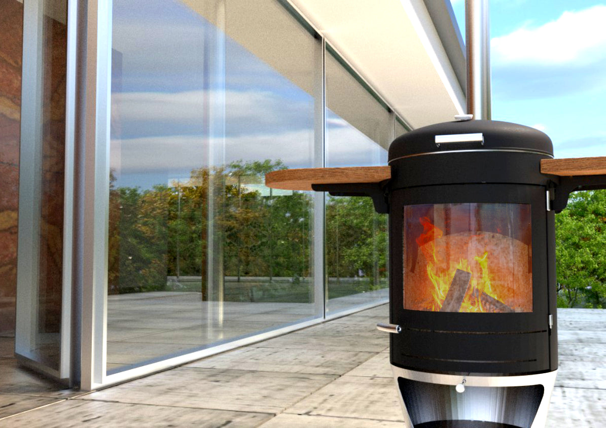 Hestia 500 Heat & Grill outdoor wood-burner and barbecue from Hestia Concepts