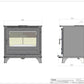 Technical Drawing of Traditional 12WS wood-burning stove by Hestia Concepts