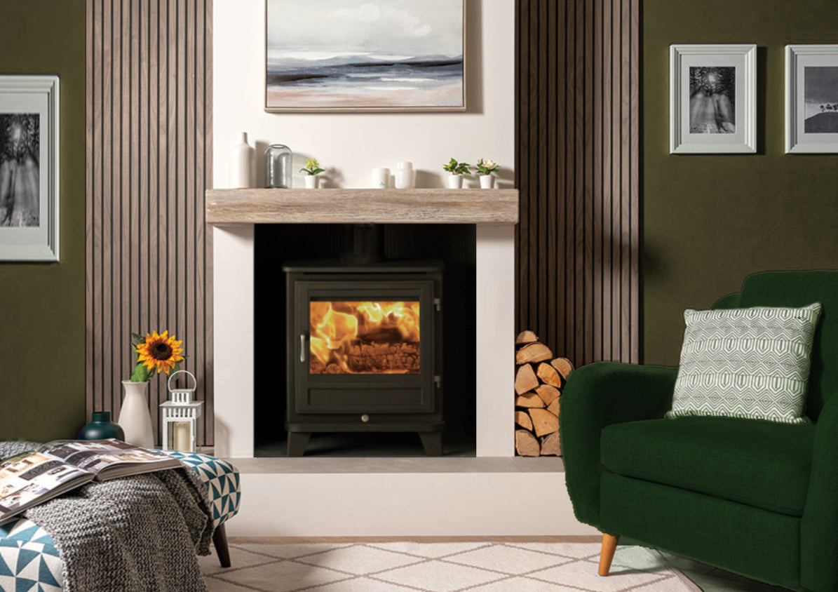 Traditional S8 wood-burning stove by Hestia Concepts