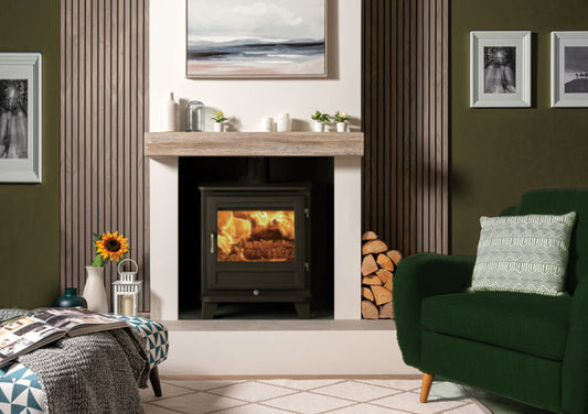 Traditional S8 wood-burning stove by Hestia Concepts