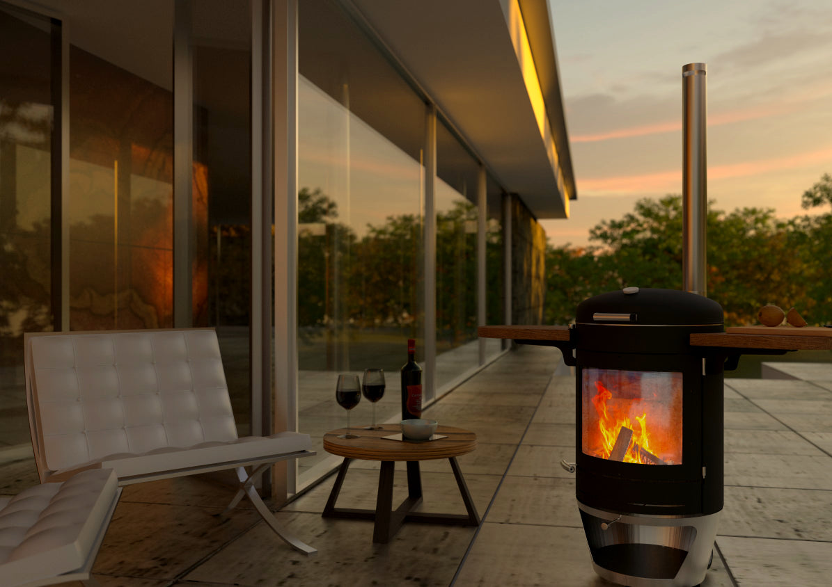 Hestia 500 Heat & Grill outdoor wood-burner and barbecue from Hestia Concepts