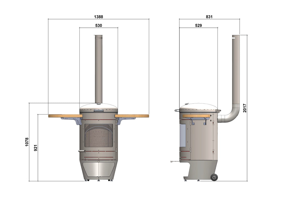 Hestia 500 Heat & Grill outdoor wood-burner and barbecue from Hestia Concepts